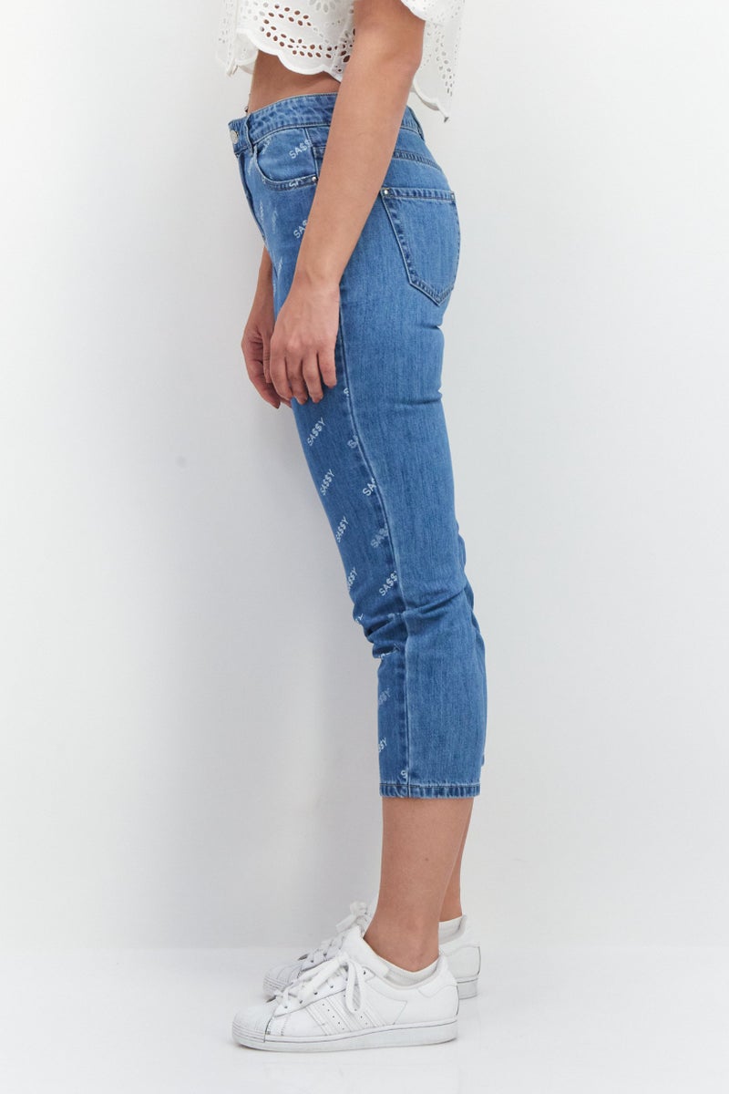 VERO MODA جينز نسائي بقصة عادية غير قابلة للتمدد، أزرق - Image 2