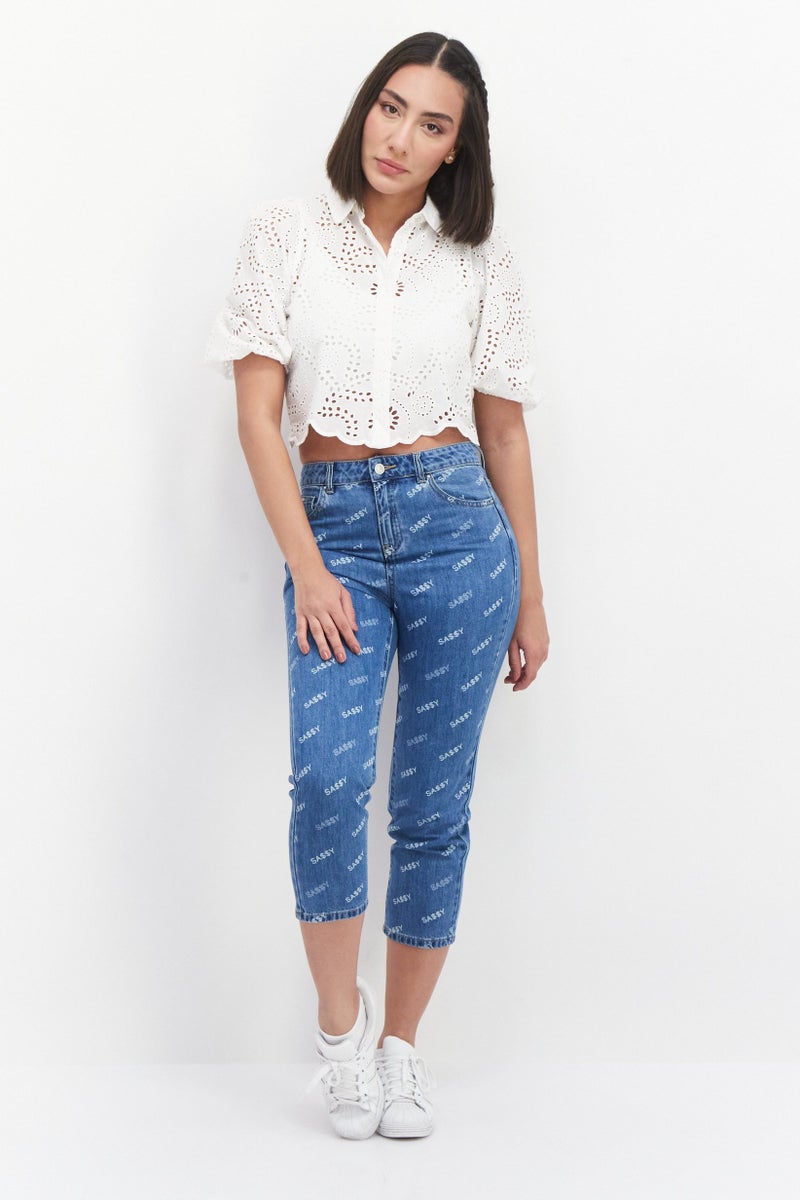 VERO MODA جينز نسائي بقصة عادية غير قابلة للتمدد، أزرق - Image 4