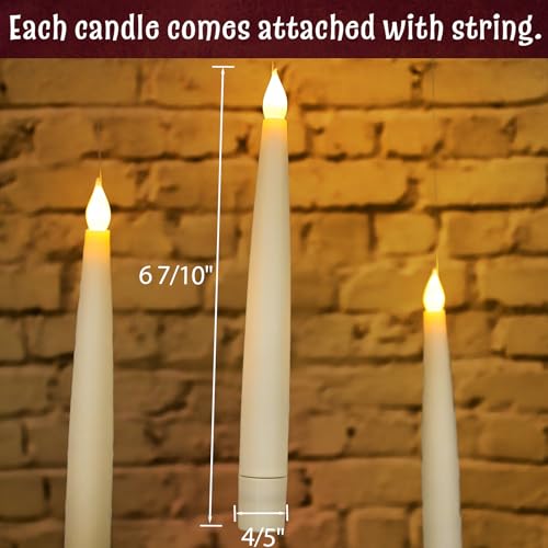 ORIENTAL CHERRY Halloween Decorations - Floating LED Candles with Remote Control -12Pcs Magic Witch Wizard Christmas Decor for Indoor Home Room Classroom Bedroom Birthday Party (with Common Remote) - Image 4