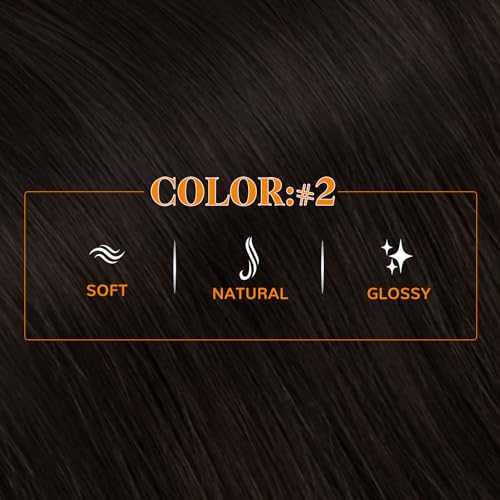 Easyouth Human Hair Ponytail Extensions Dark Brown Pony Tails Hair Extensions Human Hair Brown Ponytail Extension Human Hair for Women 18Inch 80g - Image 2