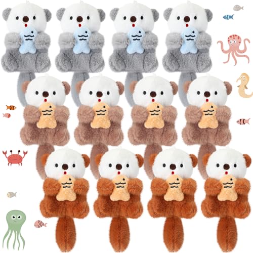 Chalyna 12 Pack Cute Plush Animal Figures 4 Inch Mini Plush Ornament Stuffed Keychain Tote Bag Pendant for Birthday Party Likes DIY Home DecorSea Otter Style - Image 1