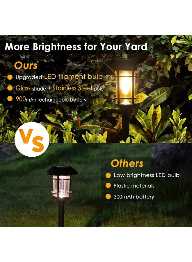 DUNISO 4 PCS Solar Pathway Lights,IP65 Waterproof Garden Lights Outdoor,Auto On/Off,Landscape Lighting for Backyards, Patio ,Walkway ,Lawn and Pathway - Image 3