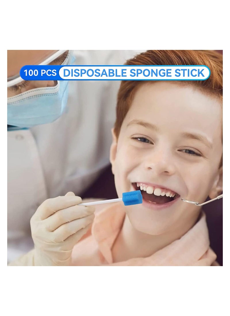 Dental Swabs Mouth Sponge Oral Care Tooth Cleaning Swab Portable Disposable Convenient for Clinic Hospital 100PCS