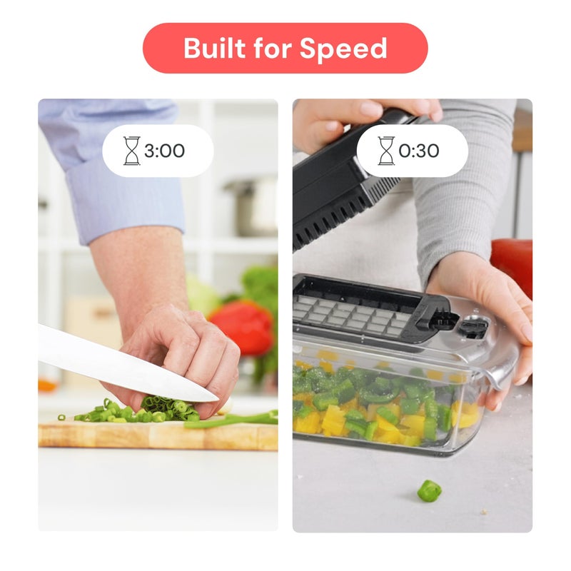 Fullstar The Original Pro Chopper - Vegetable Chopper and Spiralizer, Food Chopper with Container, Fruit Slicer, Kitchen Gadgets & Gifts, Home Essentials (4 in 1, Clear) - Image 3