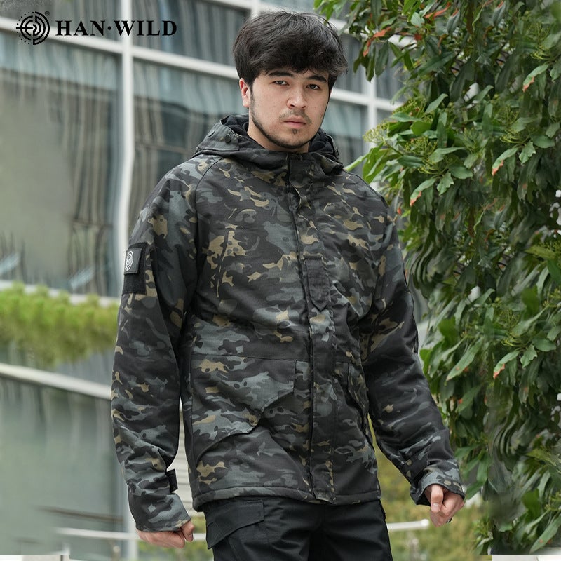 Hanye New Style Camouflage Clothing Outdoor G8 Cotton Jacket Python Pattern Camouflage Suit Men'S Tactical Jacket Trendy Brand Warm Windbreaker - Image 4