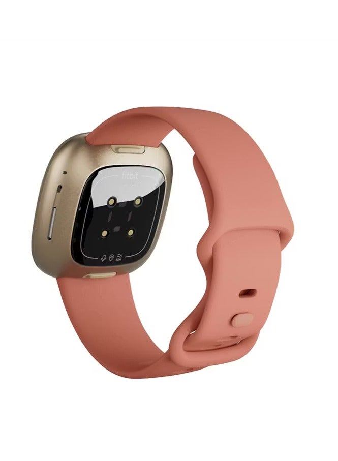 ديفيا سوار ساعة رياضي من السيليكون من سلسلة ديلوكس لساعة فيتبيت فيرسا 3 / سوار بديل / سوار ساعة / ملحقات سوار المعصم - وردي - Image 2