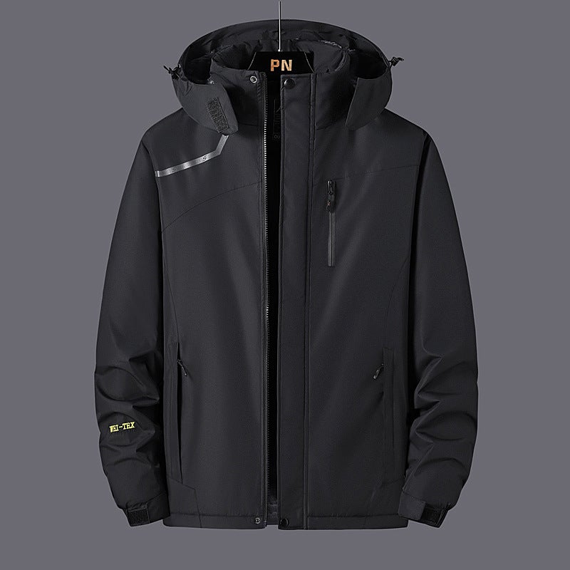 Couple Jacket Men'S Fleece-Lined Waterproof Windbreaker Outdoor Sports Mountaineering Clothing Women'S Workwear Jacket Plus Size - Image 1