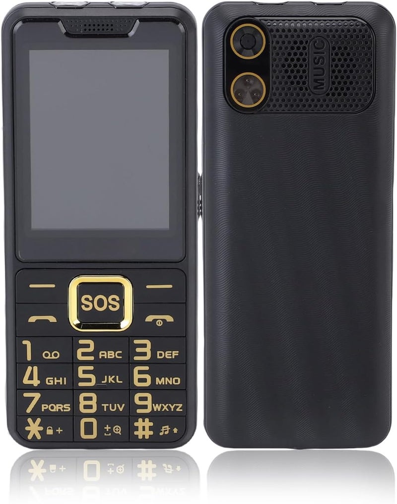 LICAEVEY Cell Phone for Seniors, 2.6in HD Display Unlocked Phones with SOS Button & Flashlight, 2500mAh Easy to Use Dumb Phone with Loud Volume, Voice Recorder, 3 Card Slots (Black) - Image 1