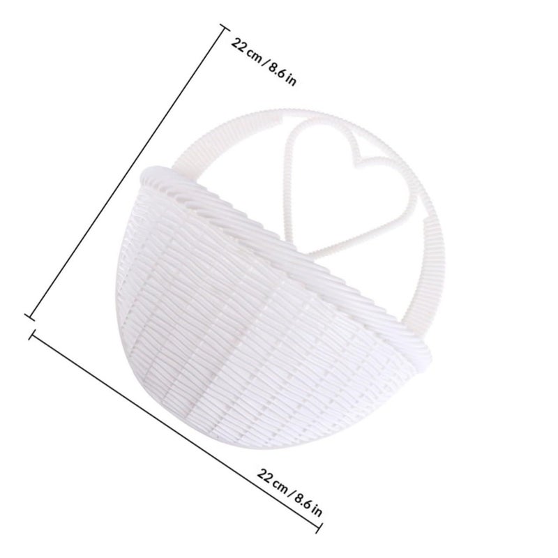 3pcs White Wall Mounted Plastic Rattan Hanging Planter Basket Set - Image 3