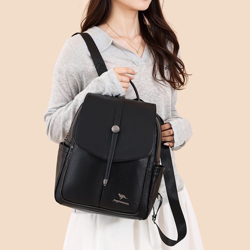 Women's PU Leather Backpack for Commute & Travel, Large Capacity - Image 4