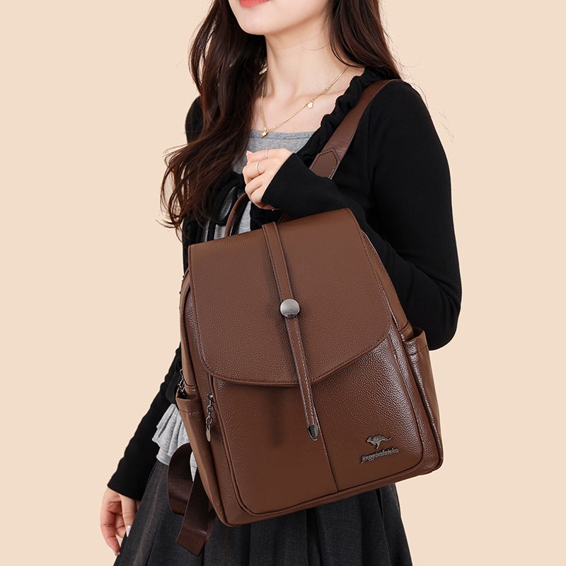 Women's PU Leather Backpack for Commute & Travel, Large Capacity - Image 2