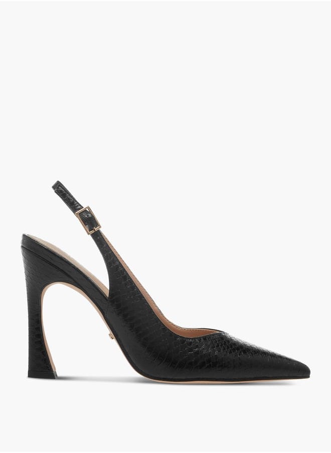 Paprika - Women Pointed Toe Slingback Shoes with Buckle Closure and Stiletto Heels - Image 1