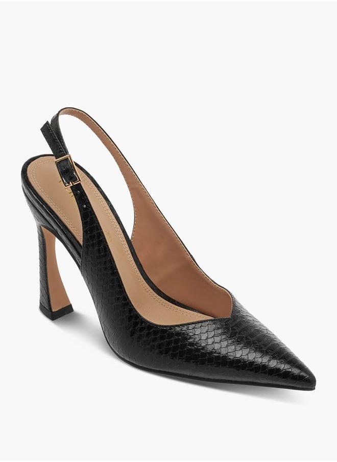 Paprika - Women Pointed Toe Slingback Shoes with Buckle Closure and Stiletto Heels - Image 1