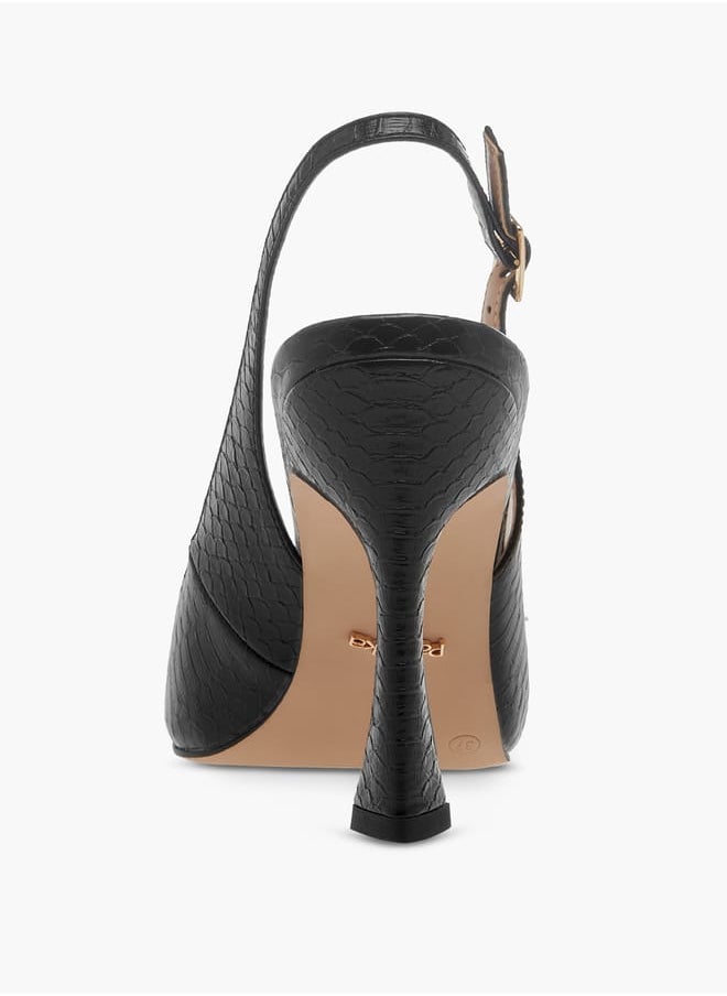 Paprika - Women Pointed Toe Slingback Shoes with Buckle Closure and Stiletto Heels - Image 1