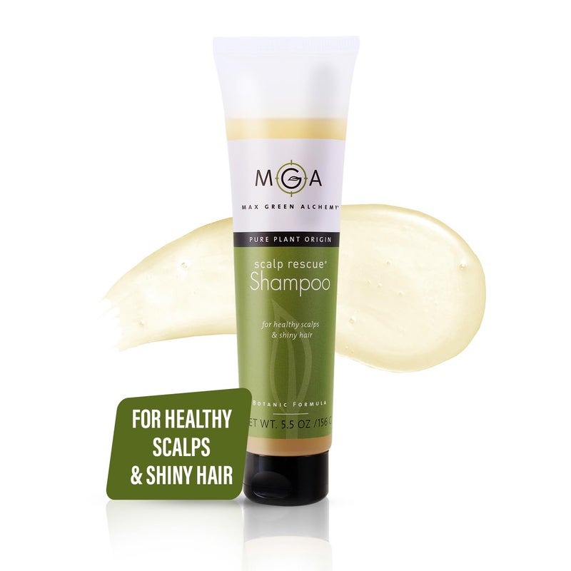 Max Green Alchemy Scalp Rescue Shampoo | No Parabens, Sulfates, PEGs or Quats. Natural Herbal Scent For All Hair Types. With Lemon Tea Tree For Healthy & Lustrous Hair. (5.5 Oz (Pack of 1))