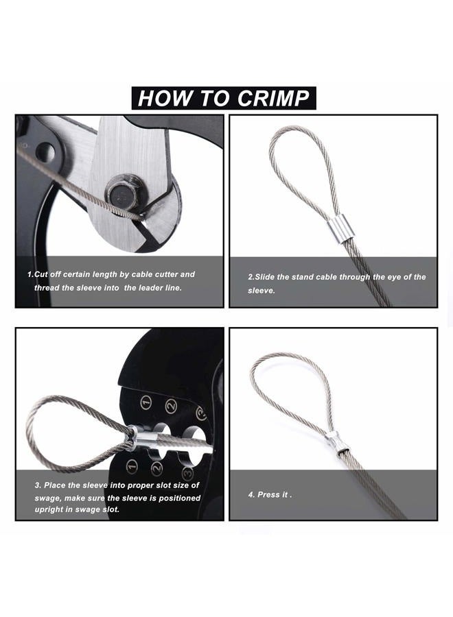 Yangoutool Wire Rope Crimping Tool and Wire Swaging Tool for Aluminum Oval Sleeves,Stop Sleeves,Crimp Ferrules,Crimping Loop Sleeve from 1/16 to 1/8 Inches - Image 4