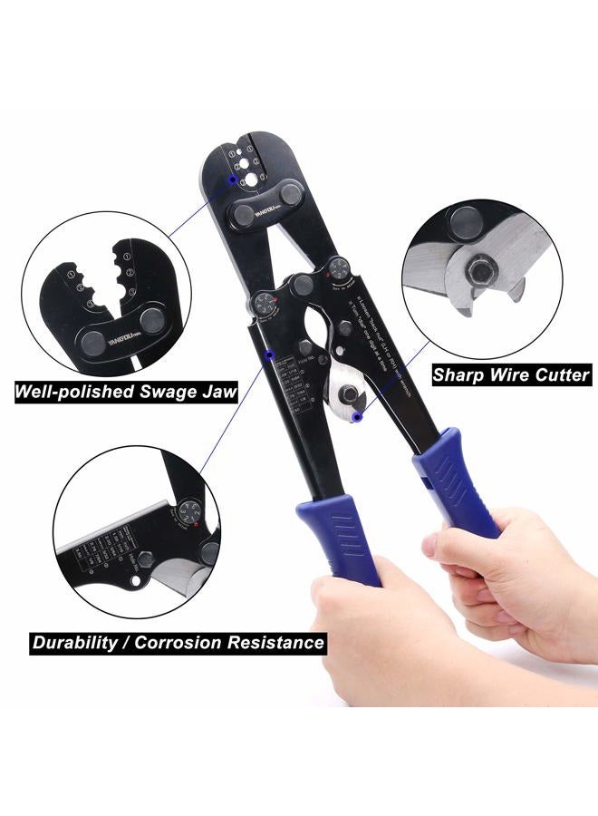 Yangoutool Wire Rope Crimping Tool and Wire Swaging Tool for Aluminum Oval Sleeves,Stop Sleeves,Crimp Ferrules,Crimping Loop Sleeve from 1/16 to 1/8 Inches - Image 2