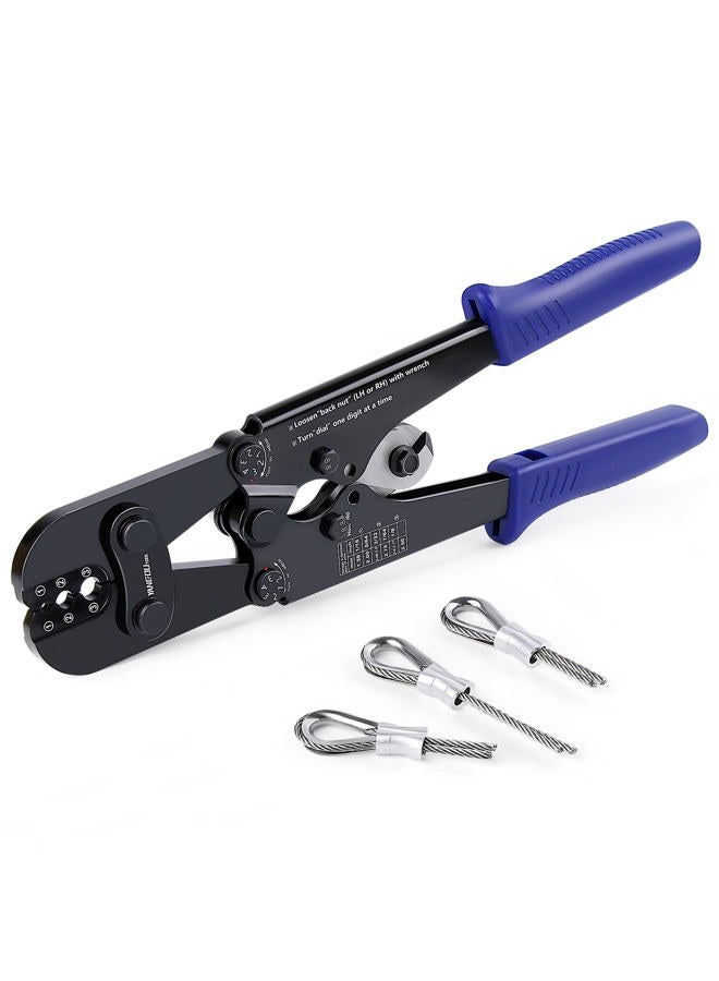 Yangoutool Wire Rope Crimping Tool and Wire Swaging Tool for Aluminum Oval Sleeves,Stop Sleeves,Crimp Ferrules,Crimping Loop Sleeve from 1/16 to 1/8 Inches - Image 1