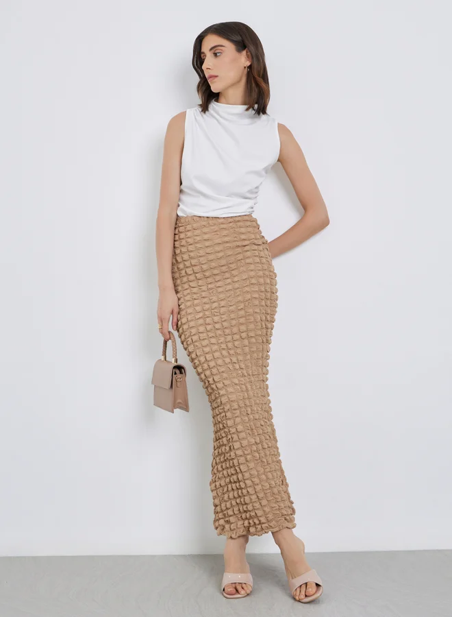 تايك تو Take Two Women Textured Bodycon Maxi Skirt