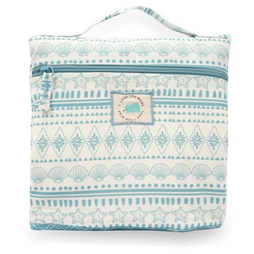 Tidy Sleep Baby Portable Diaper Changing Mat – Waterproof, Foldable Travel Mat with Storage Pockets & Soft Padding Pillow–Easy-to-Carry Changing Station Organizer for Newborns & Toddlers(Marine Meadow) - Image 1