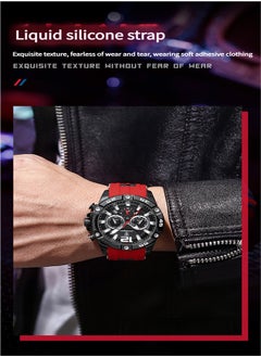 POEDAGAR Watches Unique Casual Wrist Watches (Chronograph/Waterproof/Luminous/Calendar/24 Hours) Silicon Band Fashion Watches for Men  - Image 3