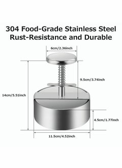 KASTWAVE Stainless Steel Burger Press, Stainless Steel Adjustable Hamburger Patty Maker, Non Stick Patty Making molds are Suitable for Beef, Vegetables, Burgers and Cooking,BPA Free - Ideal for BBQ, Silver  - Image 5