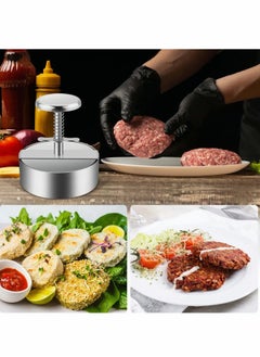 KASTWAVE Stainless Steel Burger Press, Stainless Steel Adjustable Hamburger Patty Maker, Non Stick Patty Making molds are Suitable for Beef, Vegetables, Burgers and Cooking,BPA Free - Ideal for BBQ, Silver  - Image 2