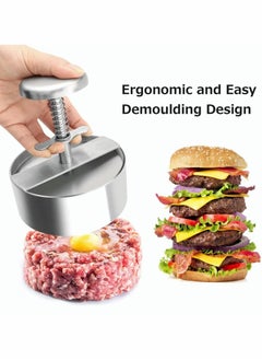 KASTWAVE Stainless Steel Burger Press, Stainless Steel Adjustable Hamburger Patty Maker, Non Stick Patty Making molds are Suitable for Beef, Vegetables, Burgers and Cooking,BPA Free - Ideal for BBQ, Silver  - Image 3