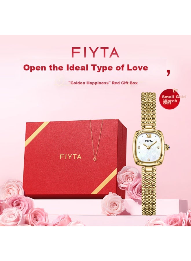 Fiyta City Series "little Gold Watch" Mother-of-pearl Dial Bead Chain Quartz Women's Watch Gift Box Women's Day Gift For Girlfriend - Image 1