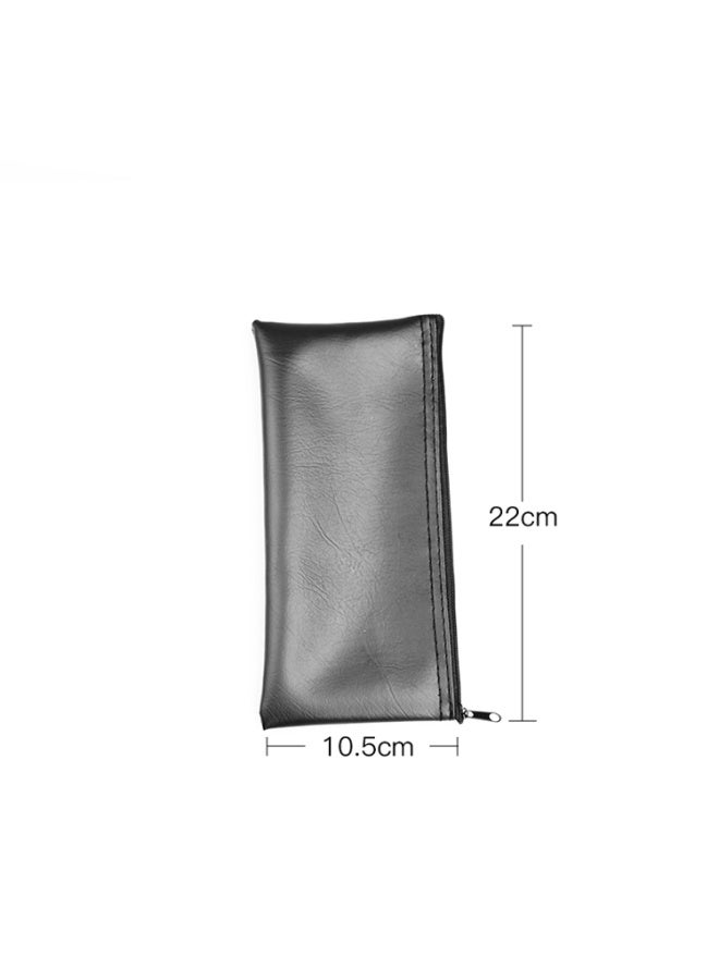 Microphone Storage Bag Wireless Karaoke Microphone Pu Leather Bag Drawstring Zipper Dustproof Microphone Storage Bag - Image 1