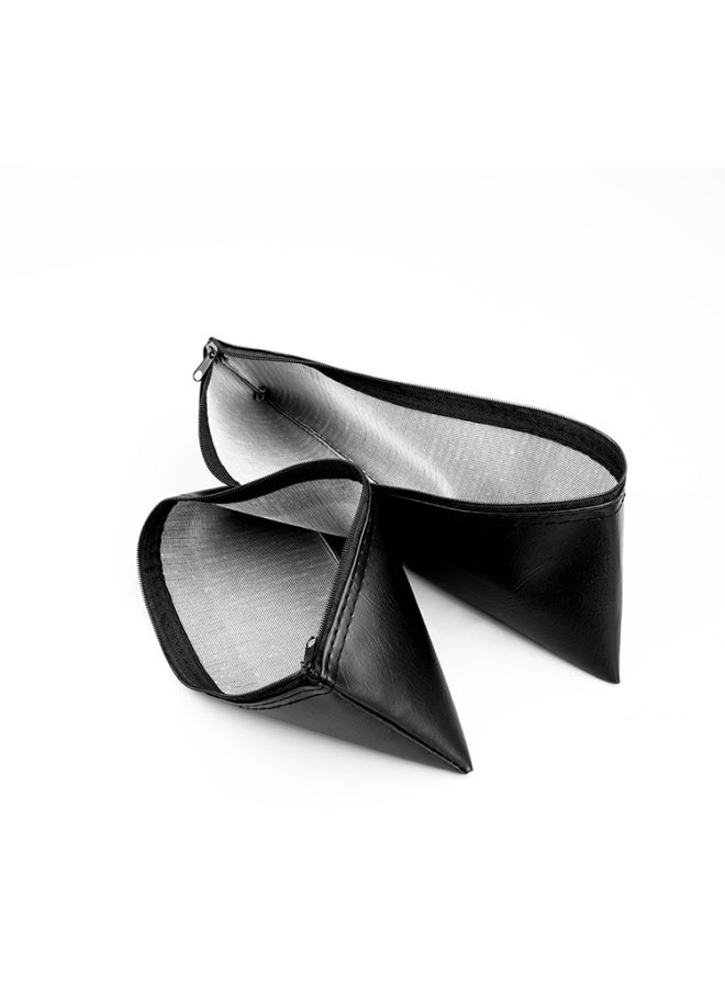 Microphone Storage Bag Wireless Karaoke Microphone Pu Leather Bag Drawstring Zipper Dustproof Microphone Storage Bag - Image 2