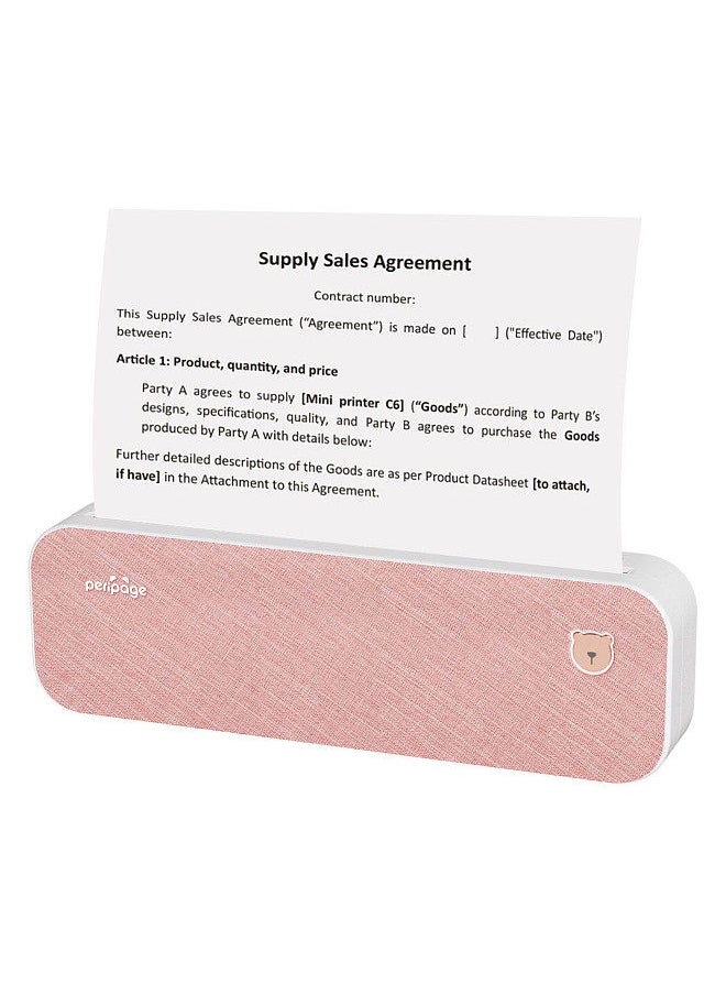 PeriPage - A4 Paper Printer Direct Thermal Transfer Wirless Printer Mobile 210mm Mini Mobile Photo Printer  USB BT Connection with 1 Roll Thermal Paper - Image 1