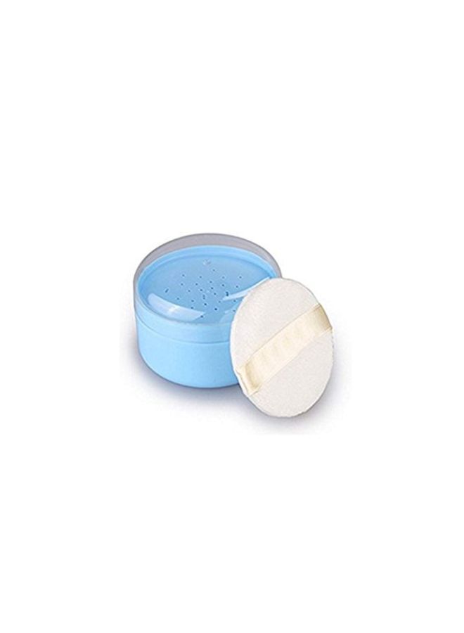 NIBEMINENT Talcum Powder Case With Fluff Puff Blue/White - Image 2