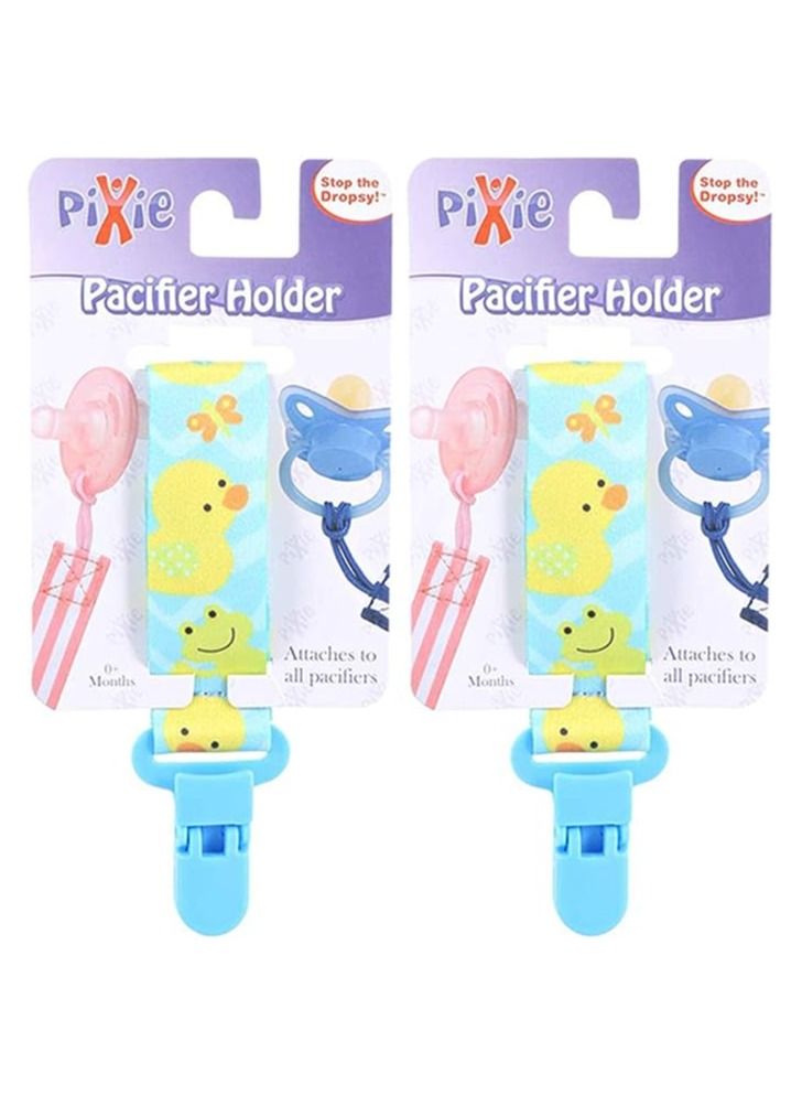 Pixie Pacifier Holder Duck Print, Pack Of 2 - Image 1