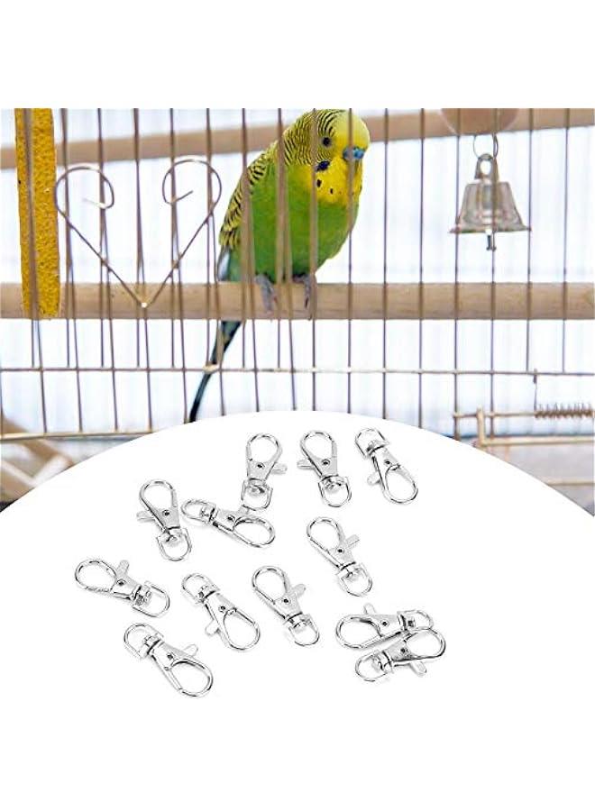 OCTOBER 12 Pcs Pet Birds Foot Rings Cage Door Buckle Lock Claw Snap Hook Iron Anti-Escape Accessory for Pet Birds Small Animals - Image 2