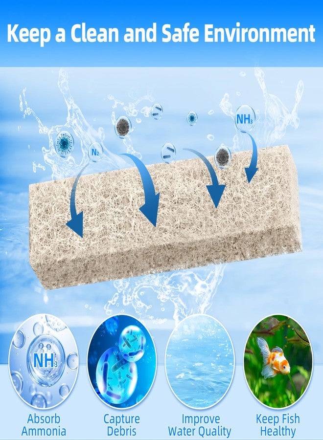 AQUANEAT مجموعة من 12 وسادة بديلة لخفض الأمونيا من أكوانيت، متوافقة مع فلتر الطاقة لحوض السمك أكويون كوايت فلو 10 ليد برو - Image 3