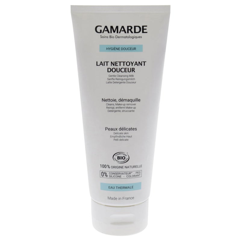 Gamarde Gentle Cleansing Milk - Facial Cleanser and Make-Up Remover with Nourishing Beeswax and Argan Oil - for Dry or Combination Skin - 6.76 oz - Image 1