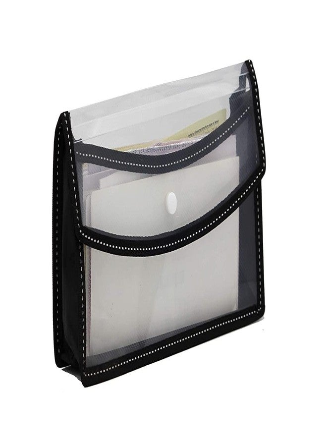 Peeplvalue حافظة مستندات شفافة قابلة للتوسيع من Peeplvalue مزودة بزر كبس، متعددة الأغراض، مقاس A5 مناسبة لدفاتر الشيكات، ومجموعات القرطاسية، ومجموعات السفر، ووثائق المركبات (عبوة من 3 قطع، متعددة الألوان) - Image 5