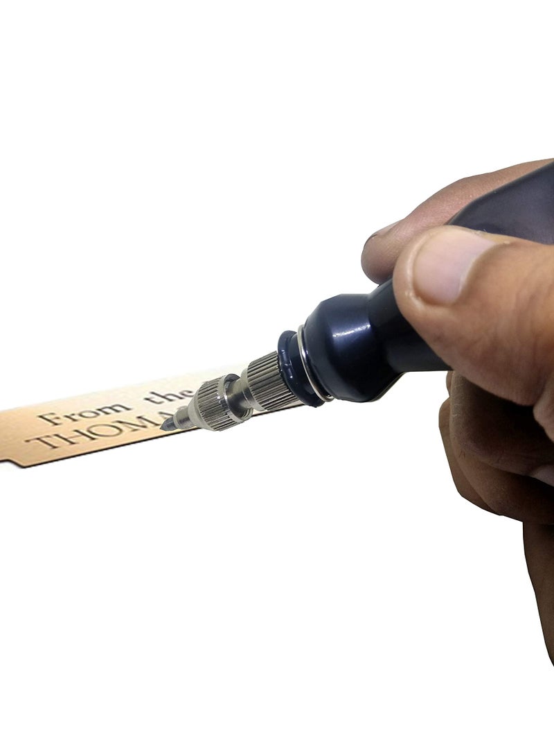 zhart Handy Electric Engraving Machine with Carbide Point Engraver Useful to Engrave and itching on Jewellery Metal Glass Wood Plastic Glass Leather - Made in India (Black) - Image 4