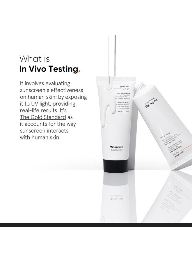 MINIMALIST واقٍ شمسِي خفيف السُمك SPF 50 PA++++ | مُختبر سريريًا في الولايات المتحدة (داخل الجسم) | لا يُظهر أثرًا أبيض | طيف واسع | خفيف الوزن، مقاوم للماء والعرق | للنساء والرجال | 50 مل - Image 4
