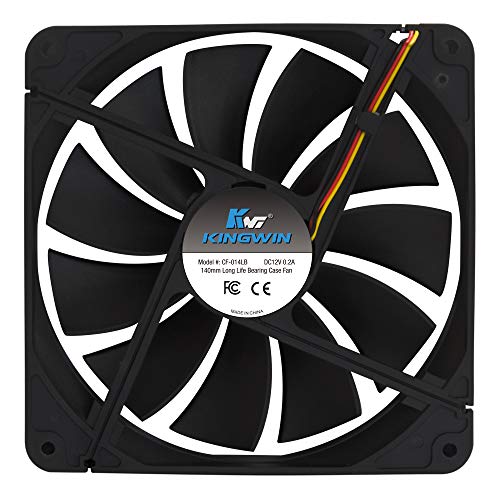 Kingwin 140mm Silent Fan for Computer Cases, Mining Rig, CPU Coolers, Computer Cooling Fan, Long Life Bearing, and Provide Excellent Ventilation for PC Cases-[Black] CF-014LB - Image 5