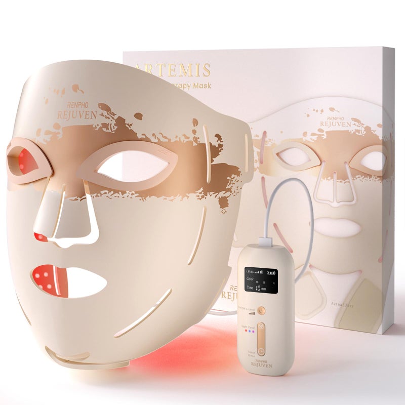 RENPHO 4D Red Light Therapy Mask for Face 2026 Birthday Gifts for Women Mom Wife 324 LEDs Full Face Coverage 3 Light Modes Cordless LED Red Light Therapy Face Mask for Home Use Travel - Image 2