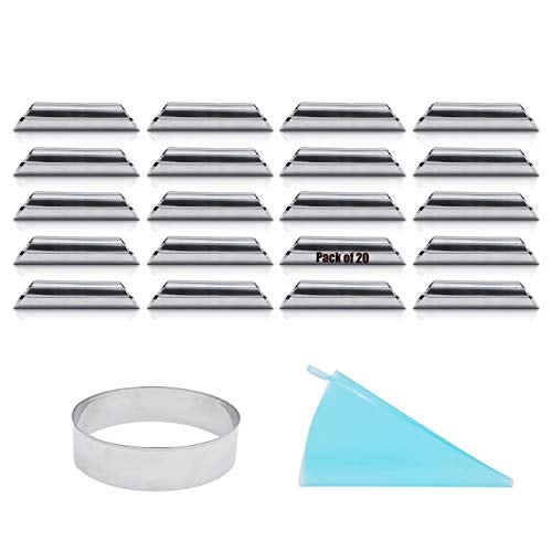 FunWhale Cannoli Forms Pastry Roll Molds,Stainless Steel Cannoli Tubes,Pack of 20 [Free Pastry Bag and Round Cookie Cutter as Bonus] - Image 5