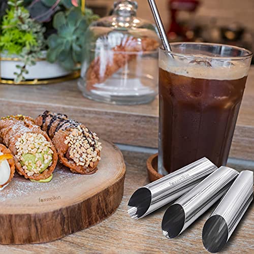 FunWhale Cannoli Forms Pastry Roll Molds,Stainless Steel Cannoli Tubes,Pack of 20 [Free Pastry Bag and Round Cookie Cutter as Bonus] - Image 4