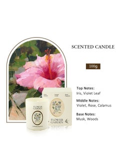 FLOWER GARDEN Flower Garden, Scented Candle, Soy Wax Candle, Aromatherapy & Relaxation, Long-Lasting Fragrance, Ideal for Yoga, Bath 100g (Iris Dreamweaver)  - Image 2