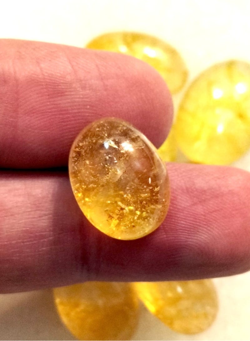 One of Natural Citrine Gemstone, Oval Shape, Golden Yellow Colour, Jewellery Making