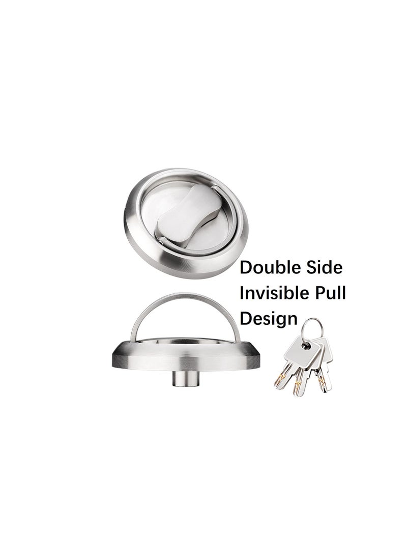 SYOSI - Pocket Door Lock with Key, Pocket Door Hardware Pocket Door Latch, with Flush Door Knob, Easy to Install, Secure and Convenient for Pocket Doors, Privacy Pocket Door Lock with Key - Image 1