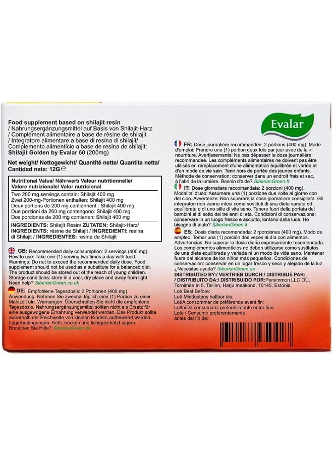 Evalar Shilajit Golden by Evalar Siberian Altai 60 Tabs  - Image 4