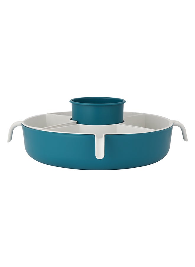 Royalford Rotating Fruit Basket RF12482 Unique 5-in-1 Wash and Drain Design, Round Fruits and Vegetables Storage Perfect for Dining Table and Kitchen Tabletop, Countertop Removable Trays Multicolor - Image 4