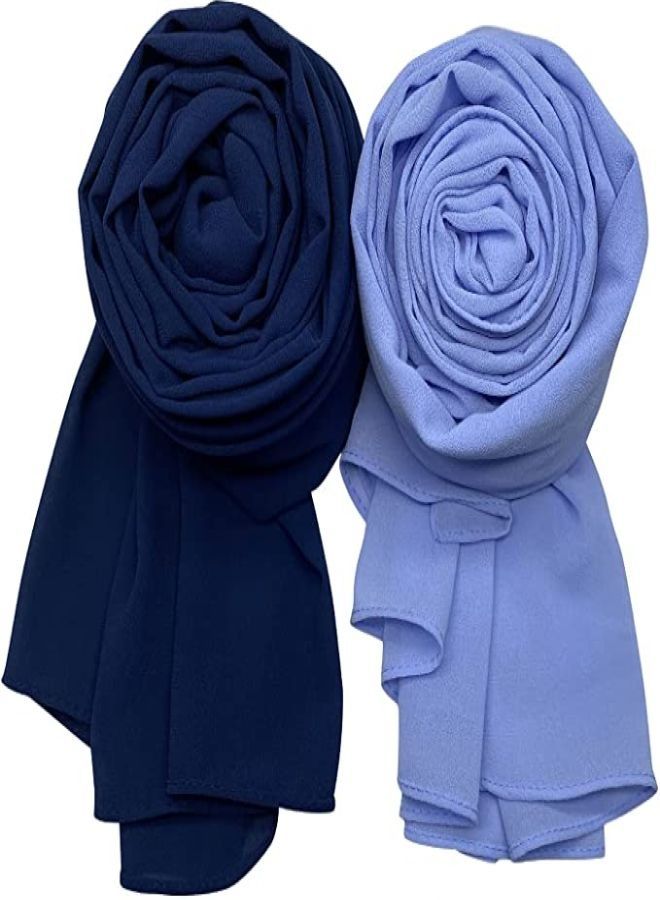 Bundle Of Four Plain Casual Chiffon Scarf Big Size - Multicolor  - Image 3
